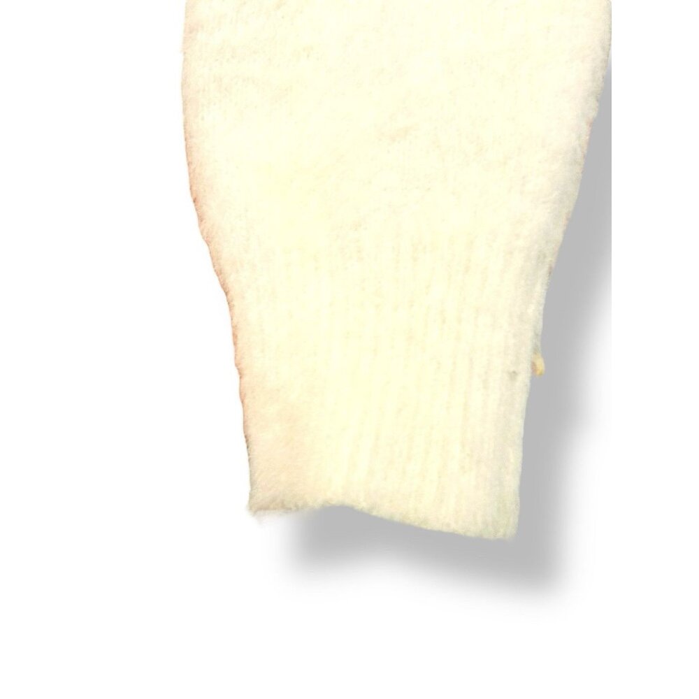 Nanette‎ Lepore Chain Trim Eyelash Cardigan Sweater White Gold Buttons Sz Medium - Picture 7 of 12